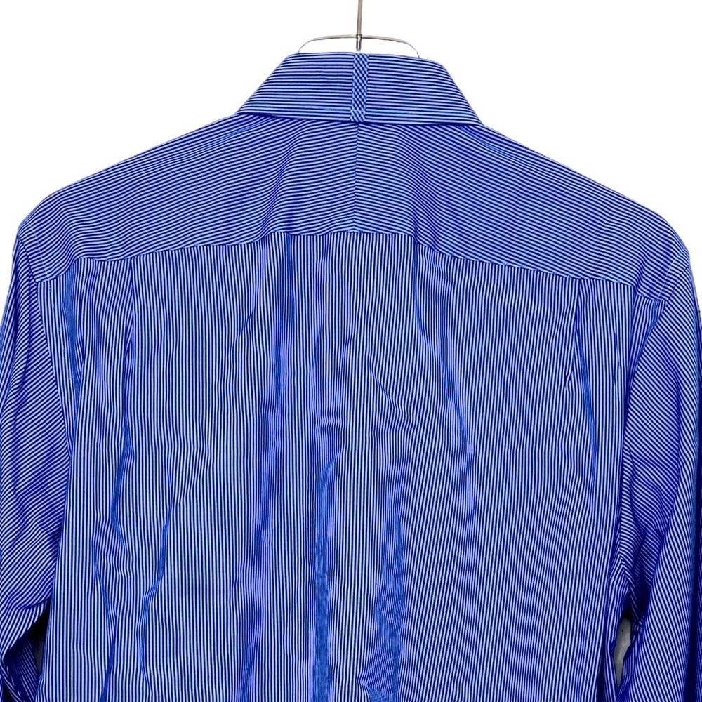 Ben Sherman Blue Pinstripe Long Sleeve Dress Shirt. Size 15 32/33 Medium - Picture 4 of 5
